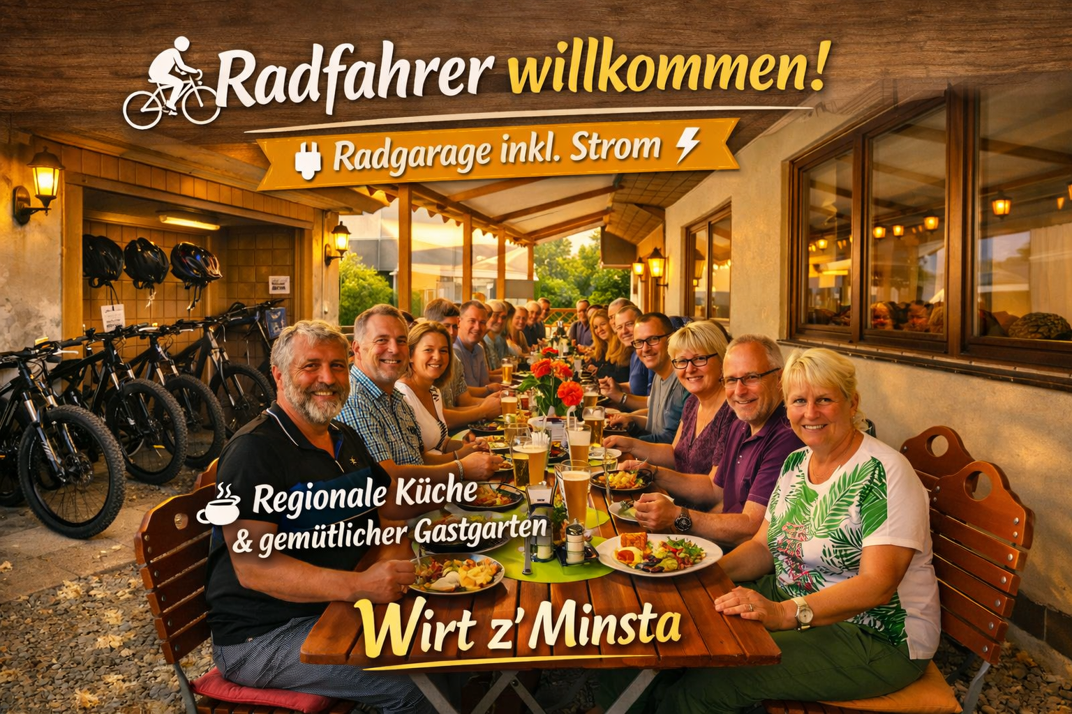 Radfahrer willkommen beim Wirt z’Minsta